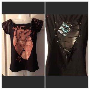 NWT Too Fast Sexy Heart Top